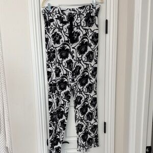 INC International Concepts Black and White Floral Pants